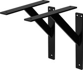 ML-Design 4 stuks plankdrager 240x240 mm, zwart, aluminium, zwevende plankdrager, plankdrager, wanddrager voor plankdrager, plankdrager voor wandmontage, wandplankdrager plankdrager