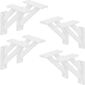 ML-Design 8 stuks Plankdrager 120x120 mm, Wit, Aluminium, Zwevende plankdrager, Plankdrager, Wanddrager voor plankdrager, Plankdrager voor wandmontage, Wandplank Wanddrager Plankdrager