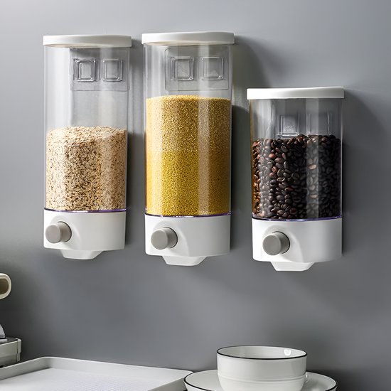 Cornflakes dispenser - Voorraadpotten - Voedselcontainer - Rijst dispenser - Muur gemonteerd - Dispenser groot - Merkloos