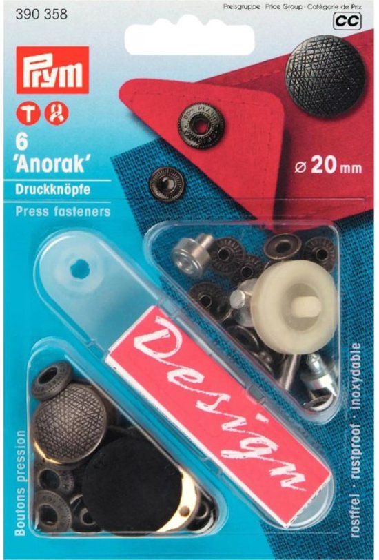 Prym Druckknöpfe Anorak Nachfüllset (15 mm/ silberfarbig/ 10 St