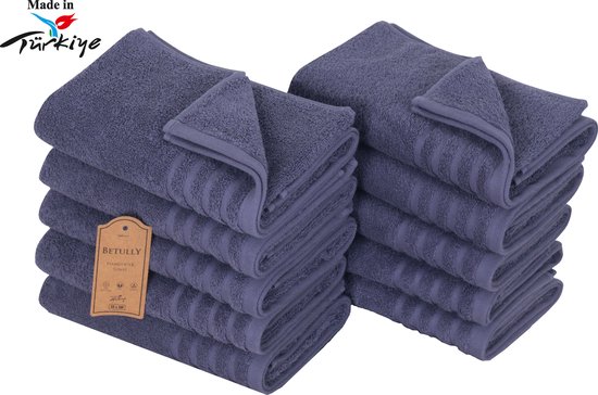 Veehaus Tomson - Handdoeken 50 x 100 cm - set van 10 - Hotelkwaliteit – Zware kwaliteit 500 g/m2 Blauw
