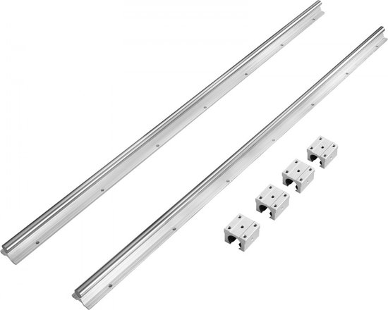 VEVOR Lineaire Rail, 2PCS SBR16-800mm, Lineaire Slide Guide 2 PCS Rail, 4 PCS SBR16UU Lagerblok voor geautomatiseerde machines en apparatuur VEVOR Lineaire Rail, 2PCS SBR16-800mm, Lineaire Slide Guide 2 PCS Rail, 4 PCS SBR16UU Lagerblok voor geautomatiseerde machines en apparatuur