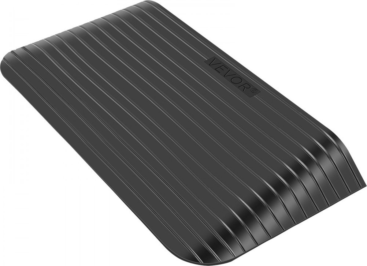 Goedkoopste Rubberen Oprit 90,2 x 45 x 7,5 cm Curb Hellingen Zwarte Rolstoel Oprijplaat Gemaakt van Gerecycled Rubber met Antislipstrip en een Laadvermogen tot 1000 kg Geschikt voor Verschillende Voertuigen