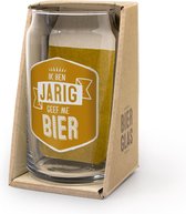 Bierglas - Jarig - Doosje met tekst - In cadeauverpakking