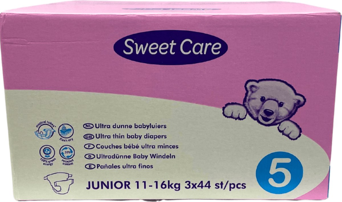 Goedkoopste Sweetcare Luiers Maat 5 - 132 Luiers Maandbox
