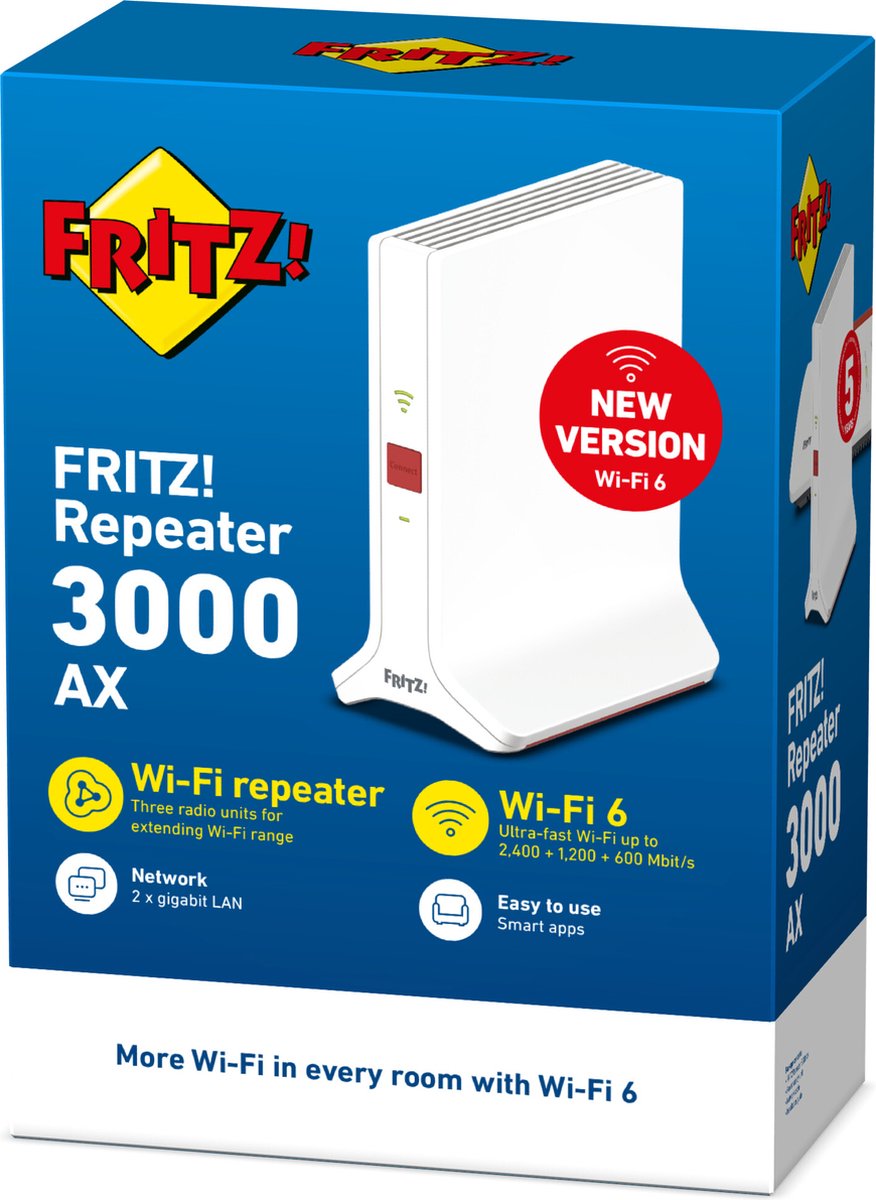 FRITZ!Repeater 3000 AX - Mesh WiFi - WiFi Versterker - Tri-Band - WiFi 6 - 600 + 1200 + 2400 Mbps – foto 7