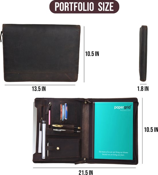 25 st. Bedrukte Conferentiemap | A4 | Leder | Incl. pen en kaarthouder
