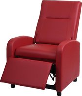 TV fauteuil MCW-H18, relax fauteuil, kunstleer opvouwbaar 99x70x75cm ~ rood