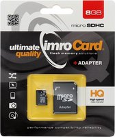 Imro - Micro SD Kaart 8 GB - Geheugenkaart Met Adapter - SDHC