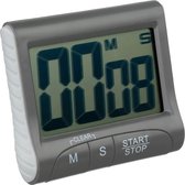 5Five Minuteur de cuisine/minuterie Digital dans le sens des aiguilles d'une montre - gris - plastique - 8 x 7 cm - compte des minutes