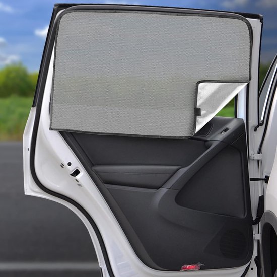 Magnetisch zonwerend gordijn voor auto, baby, met uv-bescherming, reflecterende hittebescherming, privacy, 2 stuks, achterruit, compatibel met personenauto's