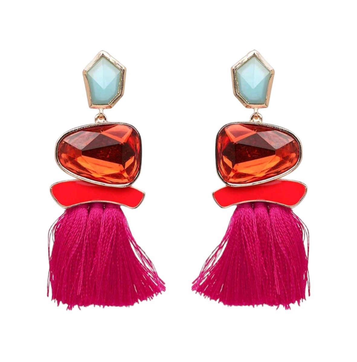 VILLA COCO Tropica Roze - Grote oorbellen - Lichtgewicht - Zomerse oorstekers - Dames oorhangers - RVS - Statement oorbellen