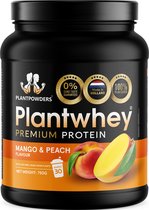 Plantpowders - Plantwhey® - Le S sans saveur de sable ! - Sans lactose - Poudre de protéines - Poudre de protéines - Shake protéiné végétalien - Mango/Pêche - 750 grammes (30 shakes)
