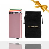 Walletstreet Uitschuifbare Pasjeshouder Slim-Fit Collection Aluminium Creditcardholder/Card Protector Anti-Skim/ RFID 7 Pasjes – Voor Mannen & Vrouwen -Kerstcadeau Ideale Geschenk- Roze/Pink