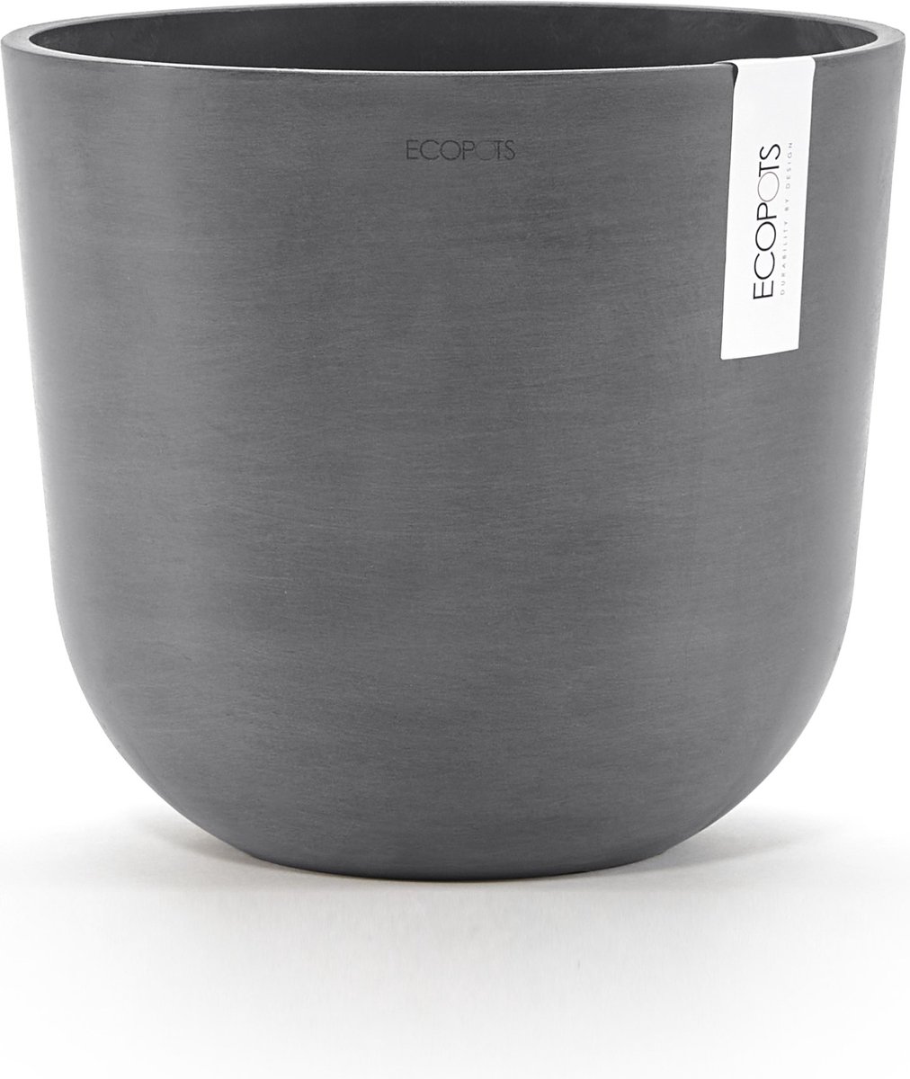 Ecopots Oslo 25 - Grey - Ø25 x H21,8 cm - Ronde grijze bloempot