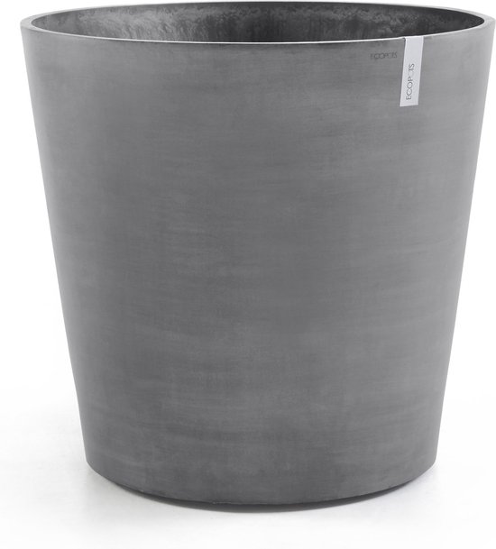 Ecopots Amsterdam Wheels 60 - Gris - Ø60 x H56 cm - Pot de fleur / cache-pot rond gris sur roulettes