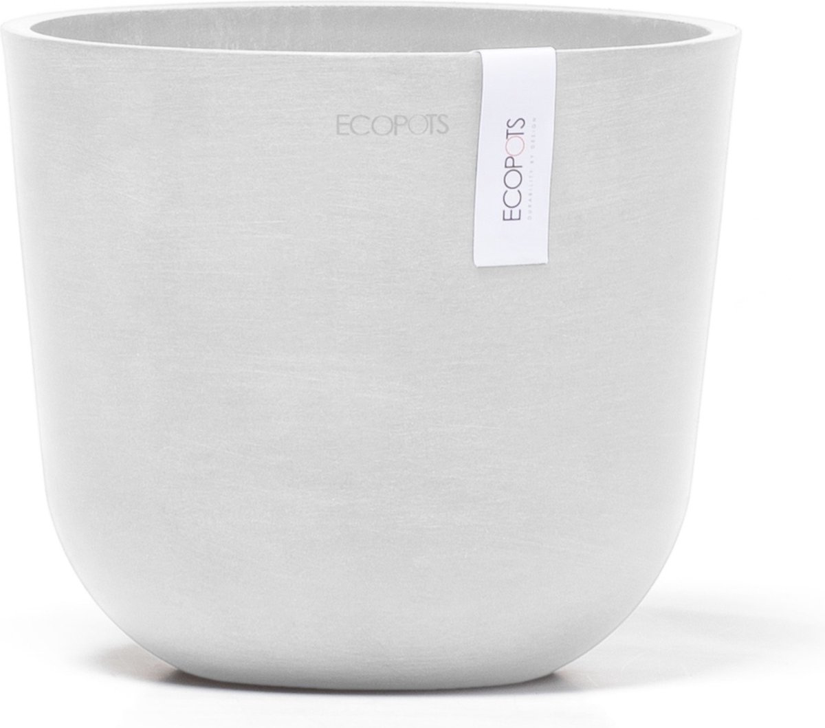 Ecopots Oslo Mini 19 - Pure White - Ø19 x H16,5 cm - Ronde witte bloempot