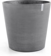 Ecopots Amsterdam Wheels 100 - Grey - Ø100,2 x H88,7 cm - Ronde grijze bloempot / plantenpot op wielen