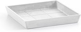 Ecopots Saucer Square - Pure White - 18 x H2,5 cm - Vierkante witte onderschotel
