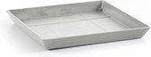 Ecopots Saucer Square - White Grey - 28 x H3 cm - Vierkante witgrijze onderschotel
