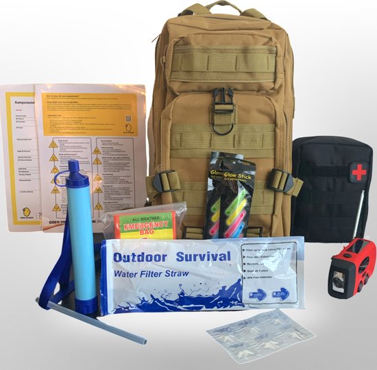 112BAG® - Noodpakket basis (Inclusief Noodradio en waterfilter) | Oorlog | Noodsituatie | Survivalset | Bug Out Bag | Bug In Bag | Noodrugzak | Survival | Rampenrugzak | Noodpakket | Survival set | Survival pack |