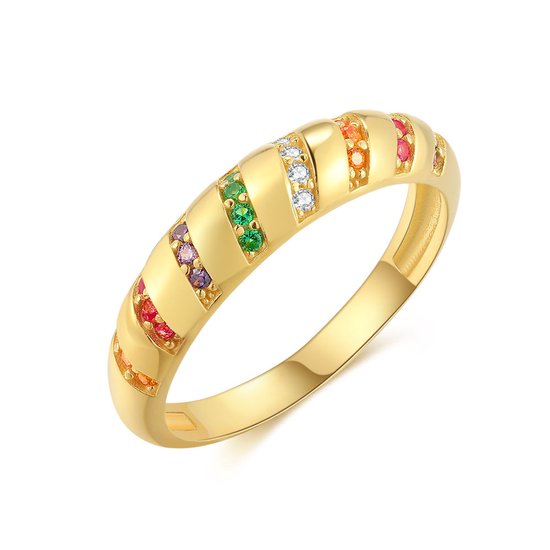 Twice As Nice Ring in 18kt verguld zilver, multi kleur 50