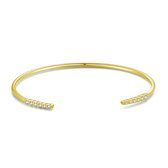 Twice As Nice Armband in goudkleurig edelstaal, bangle met steentjes 6,5 cm