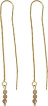 Oorbellen- goudkleur-24 K verguld- Doortrek- abrikooskleurig- Charme Bijoux
