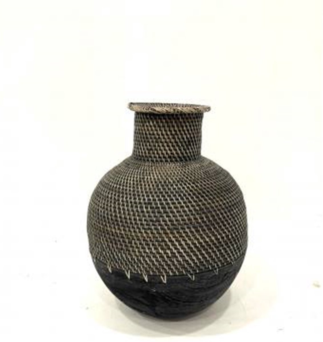 Vase rattan/wood S H40cm