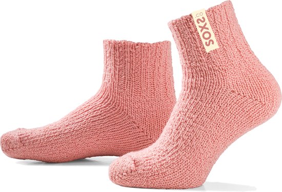 SOXS® Wollen sokken | SOX3608 | Roze | Enkelhoogte | Maat 37-41 | Strawberry summer label