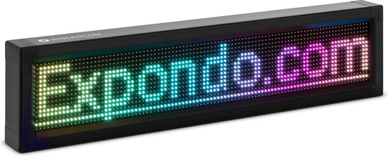 Panneau d'affichage LED Singercon - 96 x 16 LED colorées - 67 x 19 cm - programmable via iOS et Android