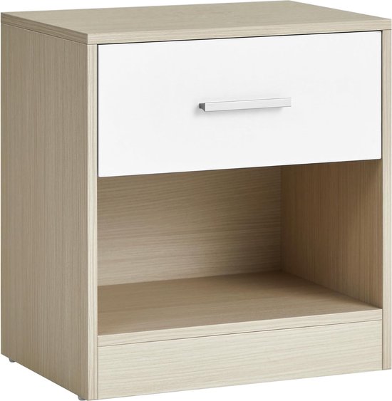 COSTWAY Nachtkastje, bijzettafel met 3 laden, modern nachtkastje voor slaapkamer, woonkamer, walnoot/zwart
