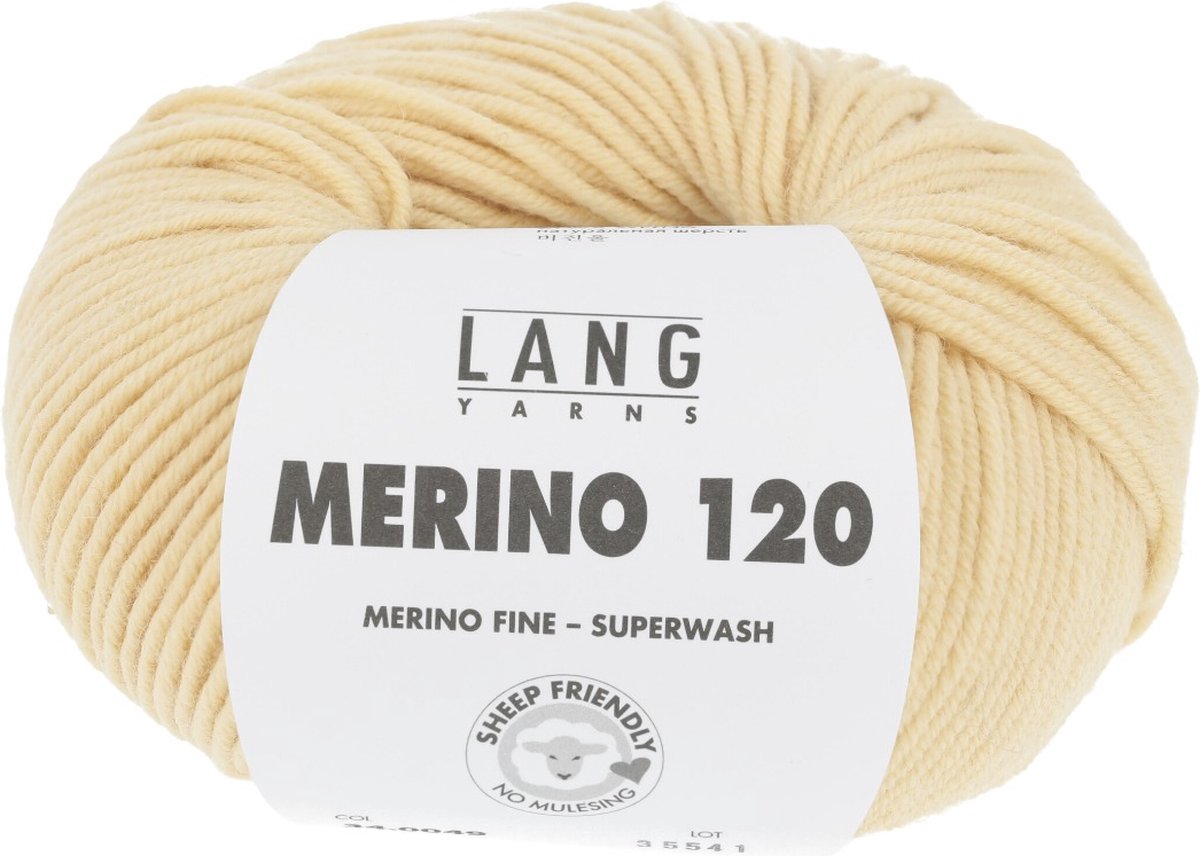 Lang Yarns Merino 120 - 49 zachtgeel - Merinowol Garen