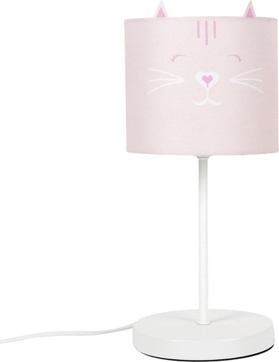 Déco maison enfant - Lampe chat - rose