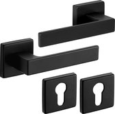 Eliot® Deurbeslag set - deurklinken met deurrozetten profielcilinder - mat zwart - voor binnen deuren