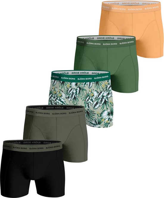 Björn Borg Cotton Stretch boxers - heren boxers normale lengte (5-pack) - multicolor - Maat: L