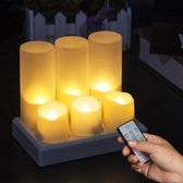 Starstation LED waxine lichtjes - USB oplaadbaar - 6-stuks - MET AFSTANDSBEDIENING - bewegende vlam - vlamloze en veilige candle lights - led kaarsen - candlelights verlichting - oplaadbare decoratieve waxinelichtje -