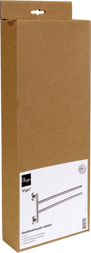 Plieger Vigo - Porte-serviettes - 2 bras - aspect acier inoxydable