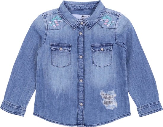 Blauw overhemd met drukknopen DENIM CO.