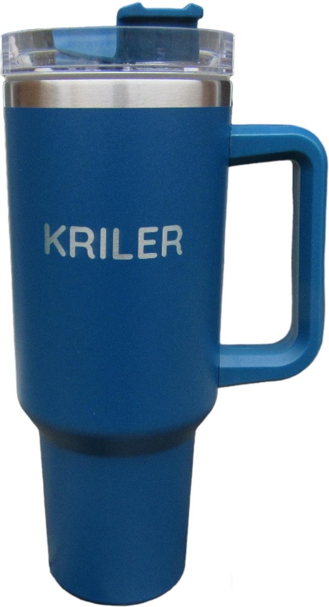Kriler Travel Tumbler - Met Rietje - 1,18L Blauw