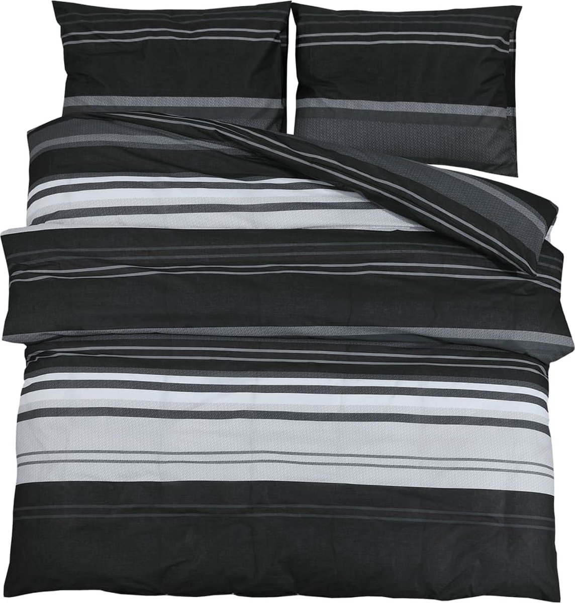 vidaXL - Dekbedovertrekset - 240x220 - cm - katoen - zwart - en - wit