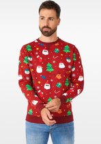 OppoSuits Festivity Red - Heren Sweater - Kerst Trui - Rood - Maat S