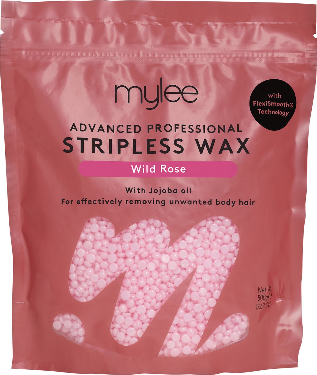 Mylee Advanced Striploze Wax 500g - Wild Roos Geur Harde Waxsparels voor Ontharing - Gezicht, Lichaam, Bikini en Intiem Ontharen - Geschikt voor Dames en Heren