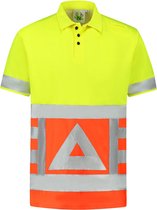 JS Poloshirt Verkeersregelaar met Korte Mouw - RWS Geel-Oranje - Maat S