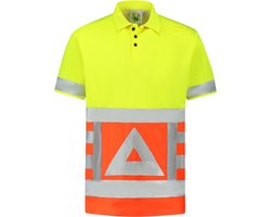 JS Poloshirt Verkeersregelaar met Korte Mouw - RWS Geel-Oranje - Maat 4XL