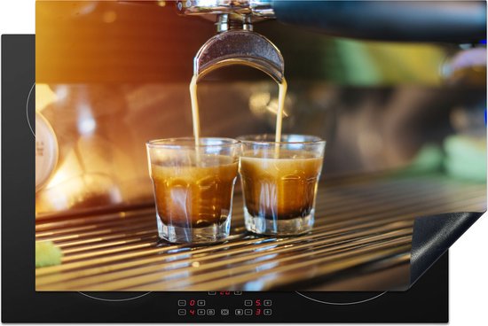 KitchenYeah® Inductie beschermer 80x52 cm - Koffiezetapparaat maakt twee espressos - Kookplaataccessoires - Afdekplaat voor kookplaat - Inductiebeschermer - Inductiemat - Inductieplaat mat