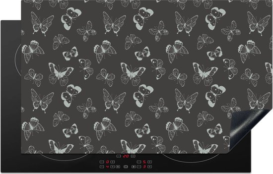 KitchenYeah® Inductie beschermer 83x51.5 cm - Vlinders - Retro - Design - Kookplaataccessoires - Afdekplaat voor kookplaat - Inductiebeschermer - Inductiemat - Inductieplaat mat