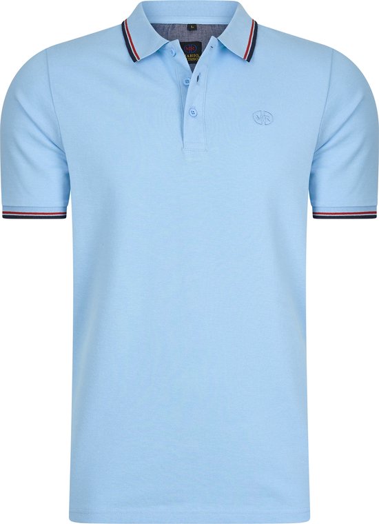 Mario Russo Polo shirt Edward - Polo Shirt Heren - Poloshirts heren - Katoen - 4XL - Lichtblauw