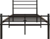 Merax Eenpersoonsbed 90 x 190 cm - Metalen Bed - Modern Jeugdbed - Zwart