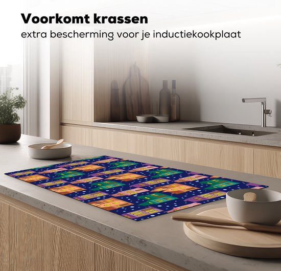 KitchenYeah® Inductie beschermer 91.6x52.7 cm - Winter - Patroon - Huis - Kookplaataccessoires - Afdekplaat voor kookplaat - Inductiebeschermer - Inductiemat - Inductieplaat mat